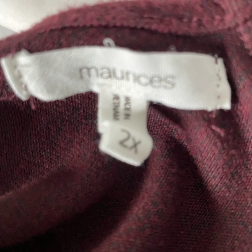🛍️SALE…Maurices Deep Burgundy Long Sleeve Top - Picture 4 of 6